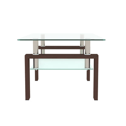 Rectangle Glass Coffee Table - Storage & Modern Design