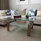 Rectangle Glass Coffee Table, Clear Coffee Table, Modern Side Center Tables for Living Room, Living Room Furniture (Old Sku:W24135189)