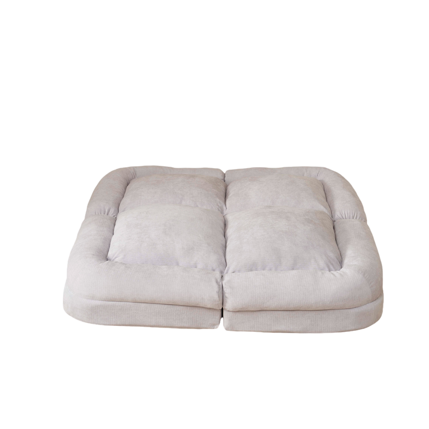 Convertible Sofa Bed - White Metal Frame for Living Room