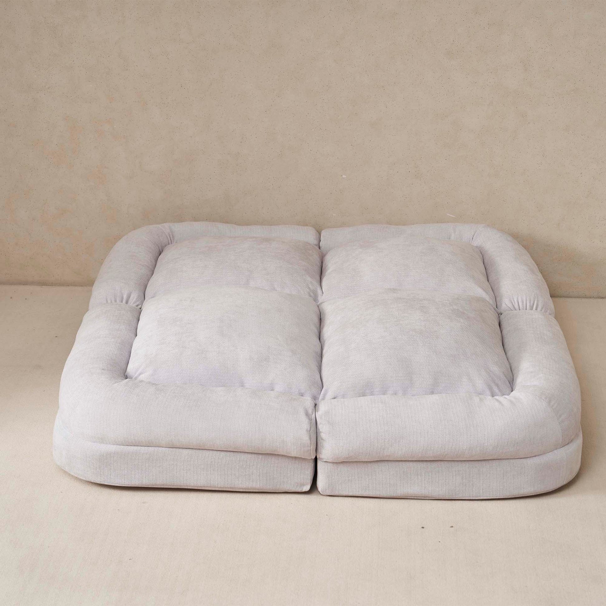 Convertible Sofa Bed - White Metal Frame for Living Room