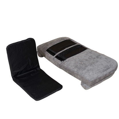 Living Room Gray Metal Convertible Sofa Bed with Cotton Filler for Flexible Seating