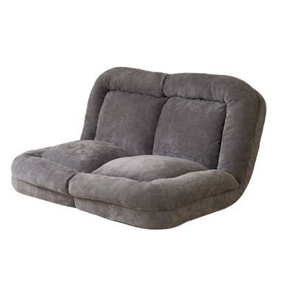 Living Room Gray Metal Convertible Sofa Bed with Cotton Filler for Flexible Seating