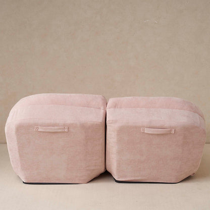 Pink Metal Frame Convertible Sofa Bed - 18 Sections for Living Room