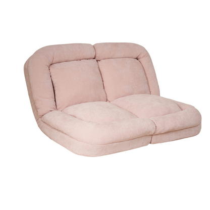 Pink Metal Frame Convertible Sofa Bed - 18 Sections for Living Room