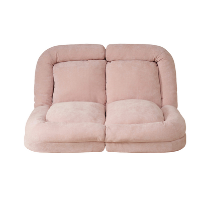Pink Metal Frame Convertible Sofa Bed - 18 Sections for Living Room