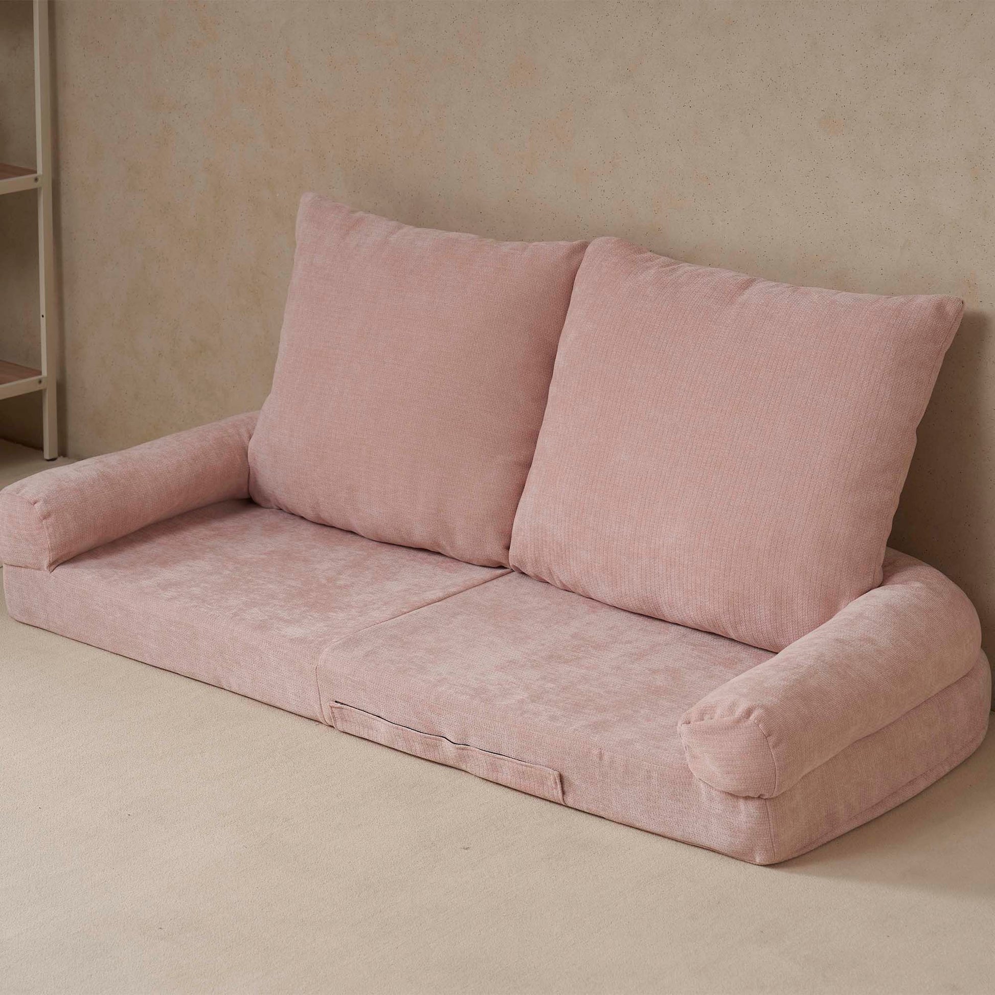 Convertible Fold-Out Single Sofa Bed,Pink,the Right Part of the Complete Product.