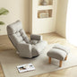 Cement Grey Linen Bean Bag Chair - Adjustable Lounge Sofa