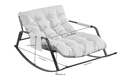White Iron Rocking Chair - Bedroom Accent Chair
