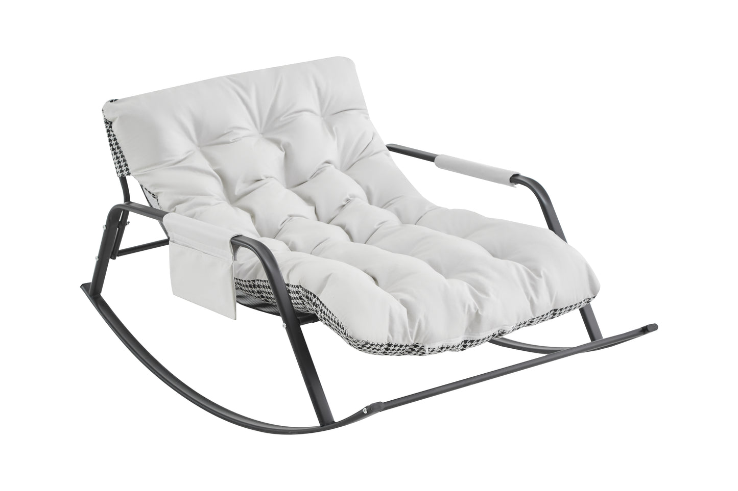 White Iron Rocking Chair - Bedroom Accent Chair