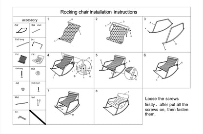 White Iron Rocking Chair - Bedroom Accent Chair