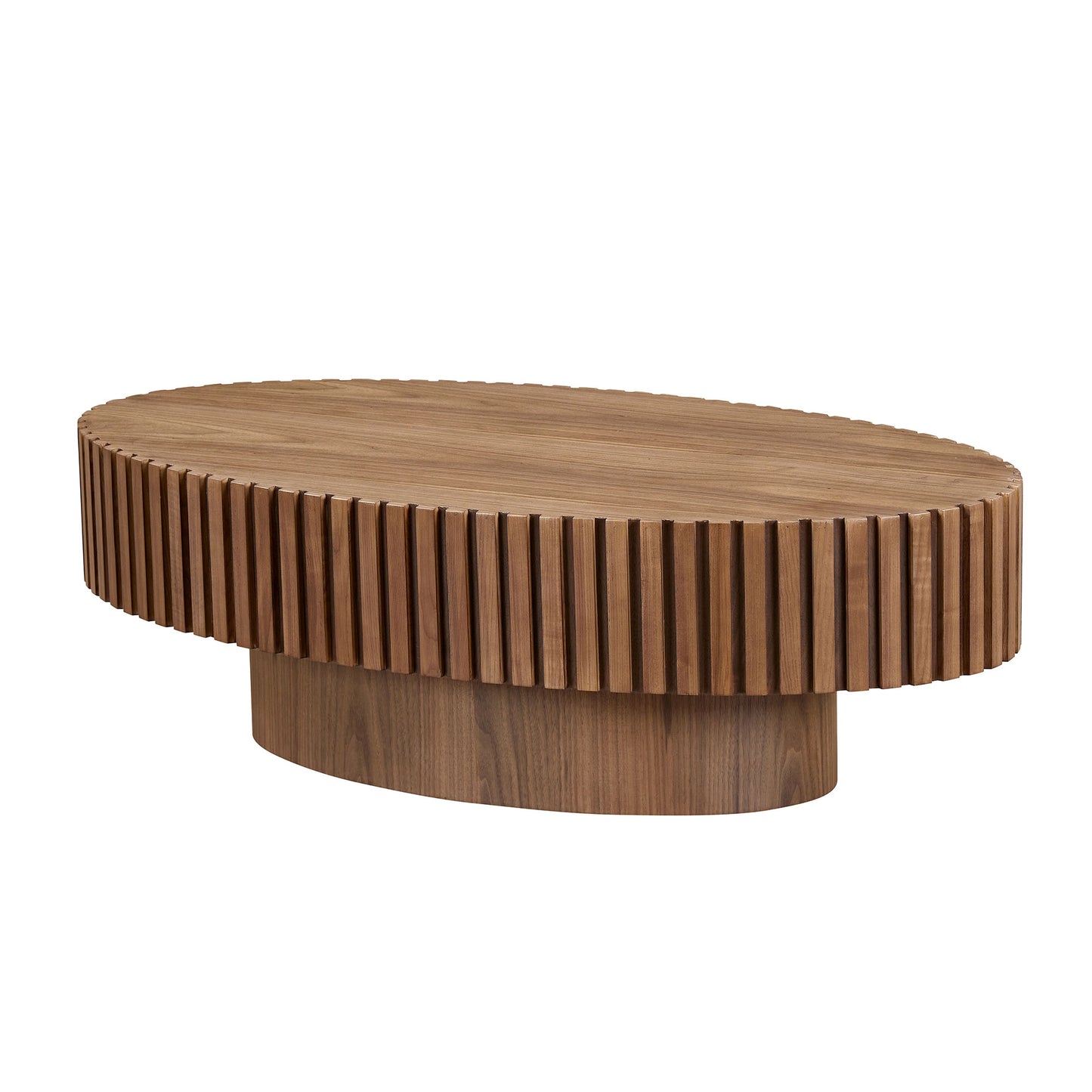 Modern Walnut Coffee Table - 43.7" Compact Design for Living Room