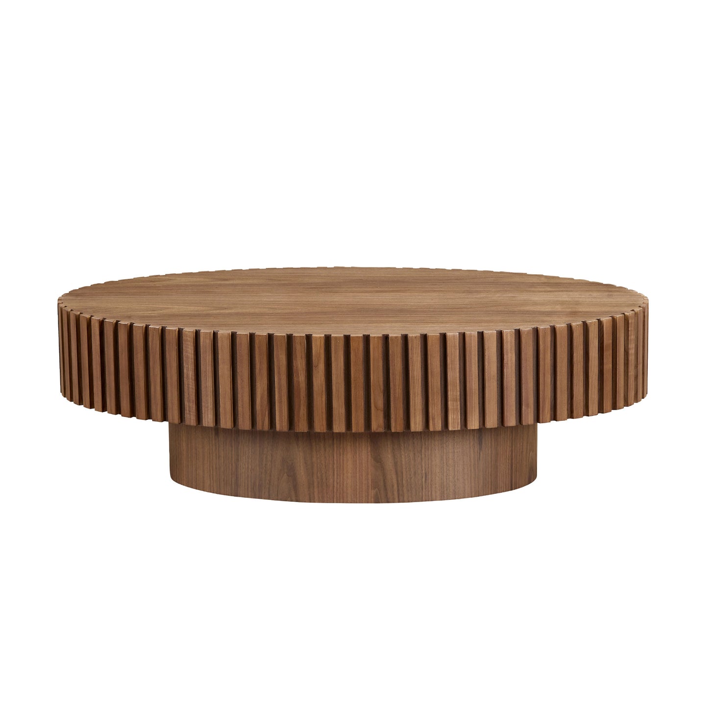 Modern Walnut Coffee Table - 43.7" Compact Design for Living Room
