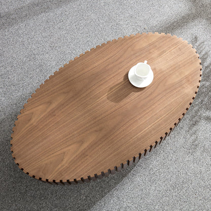 Modern Walnut Coffee Table - 43.7" Compact Design for Living Room