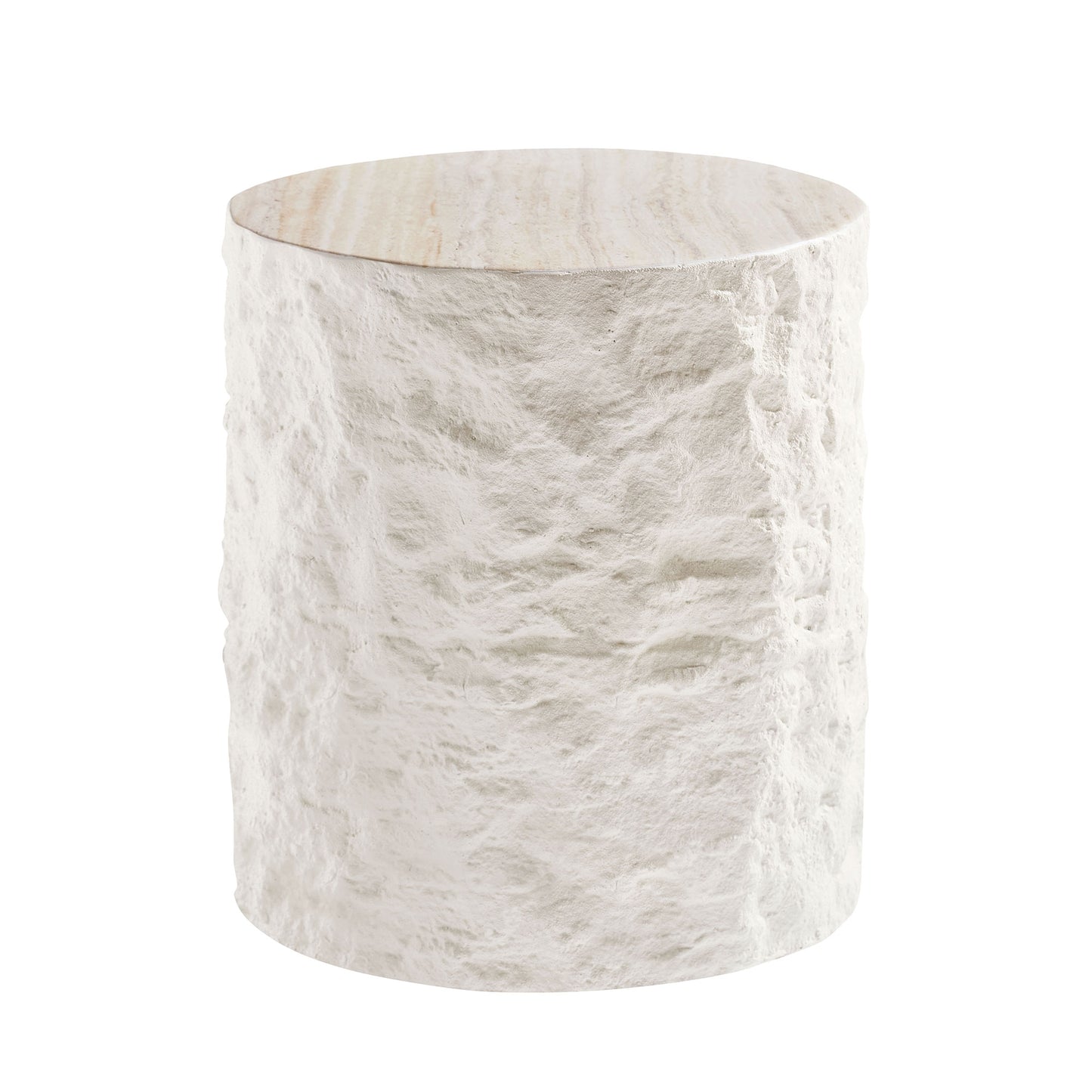 Beige Fiberglass Round Coffee Table with No Assembly for Living Room