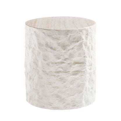 Beige Fiberglass Round Coffee Table with No Assembly for Living Room