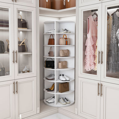 Rotating Shoe Rack Tower with 7-Tier Spinning Storage for Entryways for Living Room