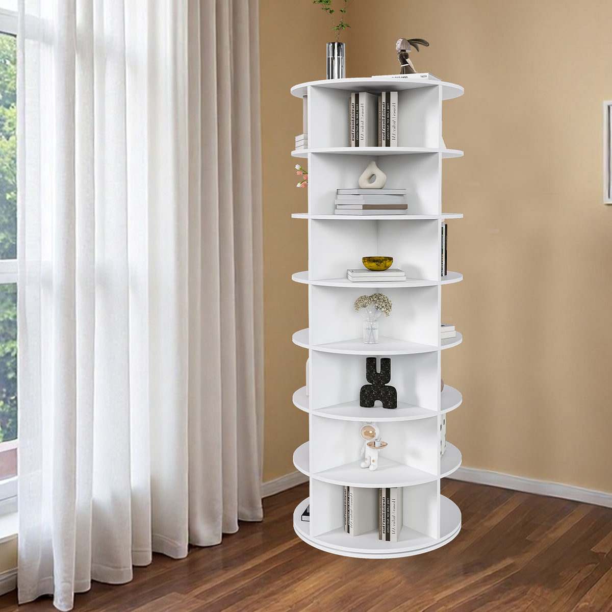 Rotating Shoe Rack Tower with 7-Tier Spinning Storage for Entryways for Living Room