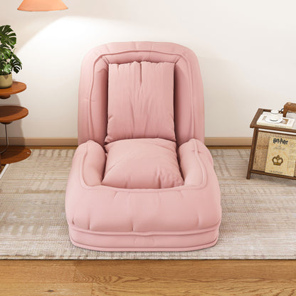 Pink Corduroy Foldable Sofa Bed - Primary Living Space for Living Room
