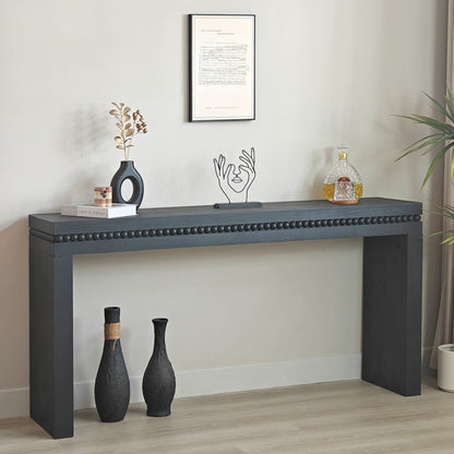 64" Modern Black Wood Console Table - Entryway Accent Table