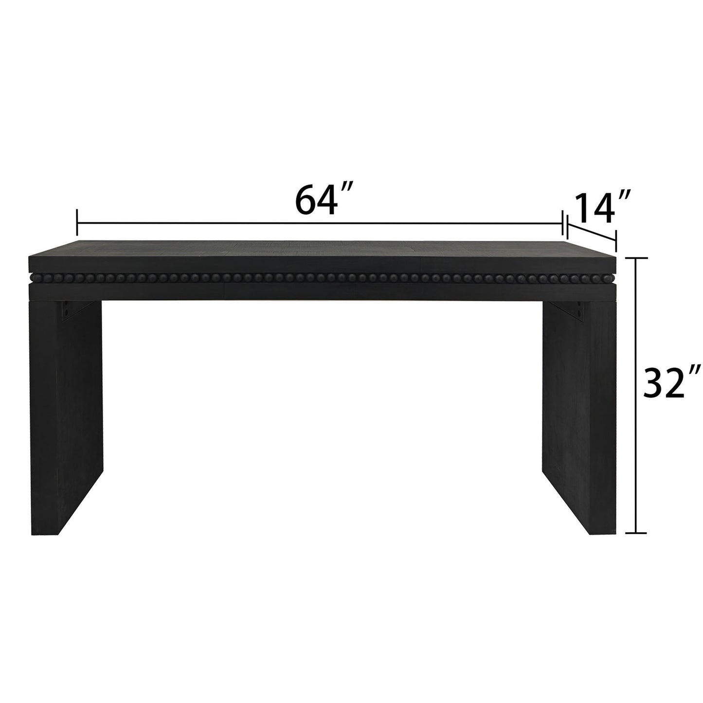 64" Modern Black Wood Console Table - Entryway Accent Table