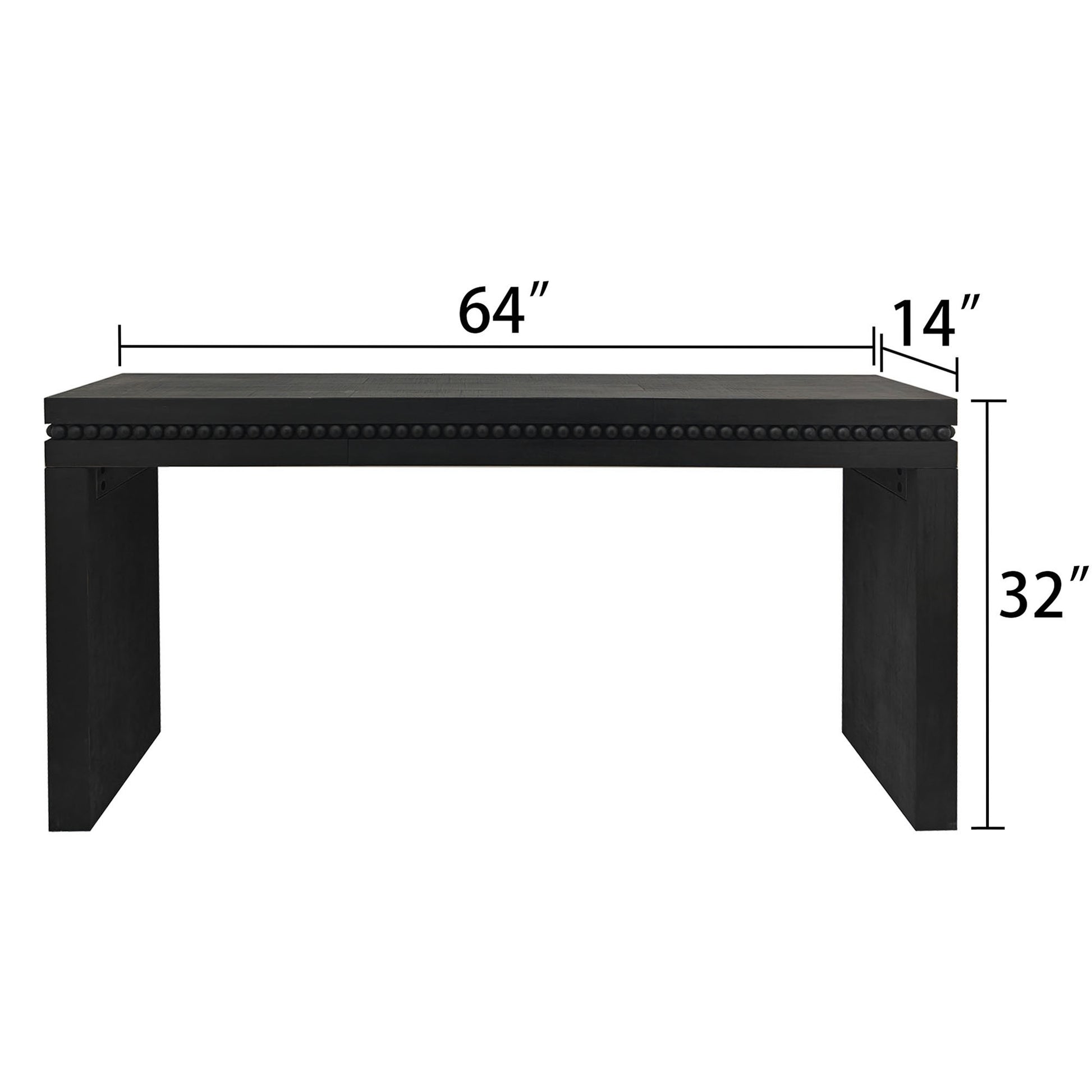64" Modern Black Wood Console Table - Entryway Accent Table