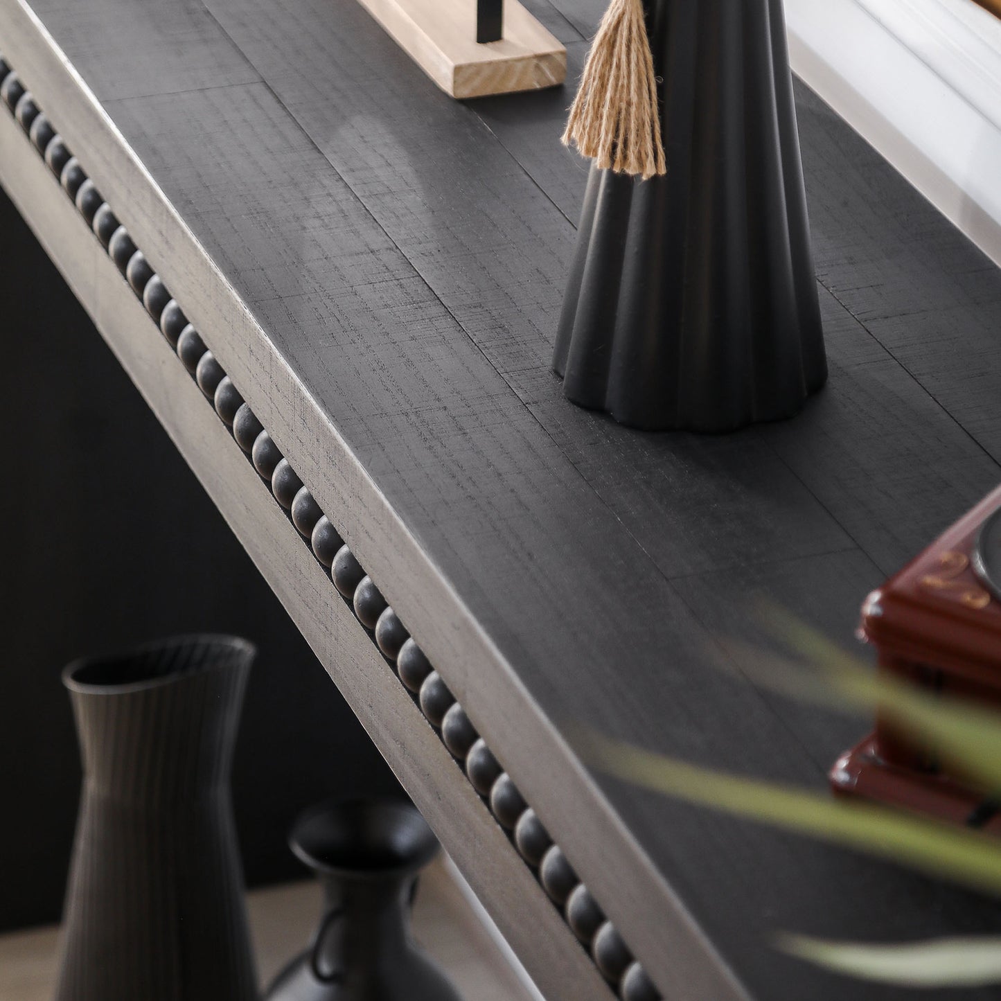 64" Modern Black Wood Console Table - Entryway Accent Table