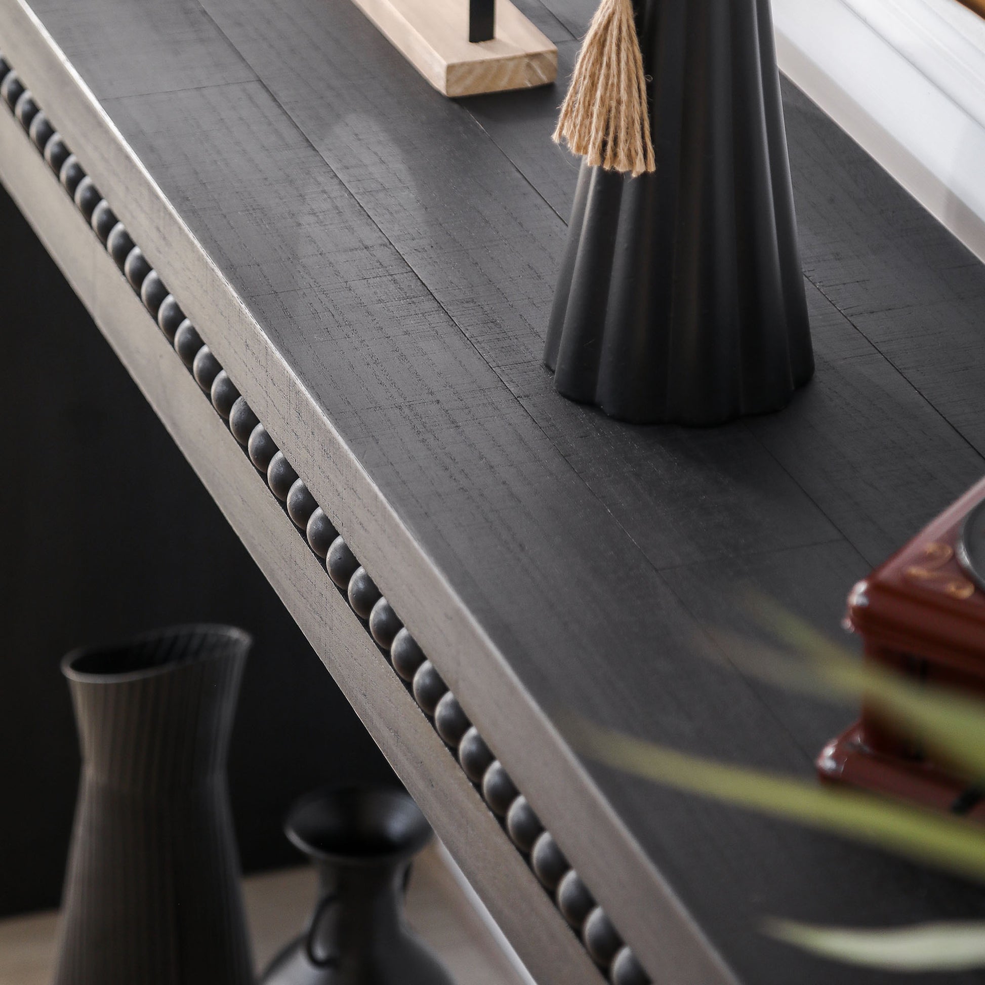 64" Modern Black Wood Console Table - Entryway Accent Table
