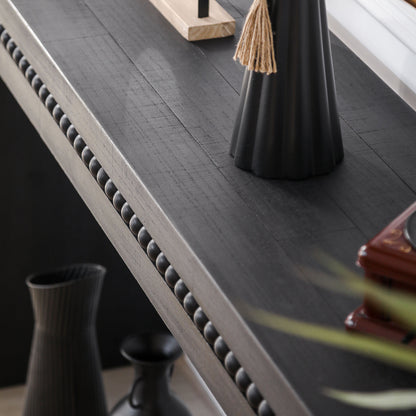 64" Modern Black Wood Console Table - Entryway Accent Table