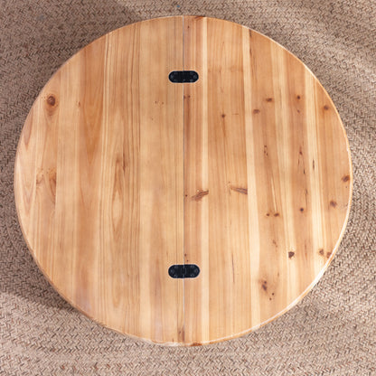 30.3" Round Engineered Wood Coffee Table with Storage