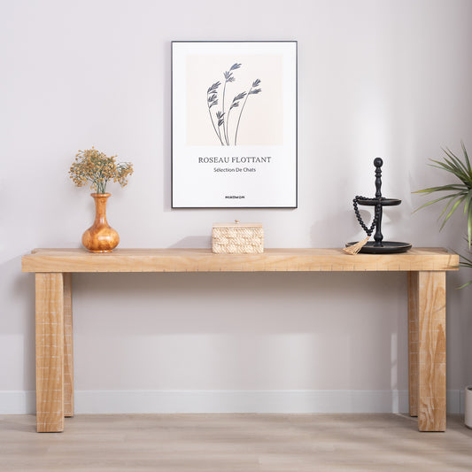 Rustic Natural Wood Console Table – 77"Entryway Table with Modern Farmhouse Design – Long Narrow Sofa Table for Living Room, Hallway, or Behind Couch – Light Wood Finish
