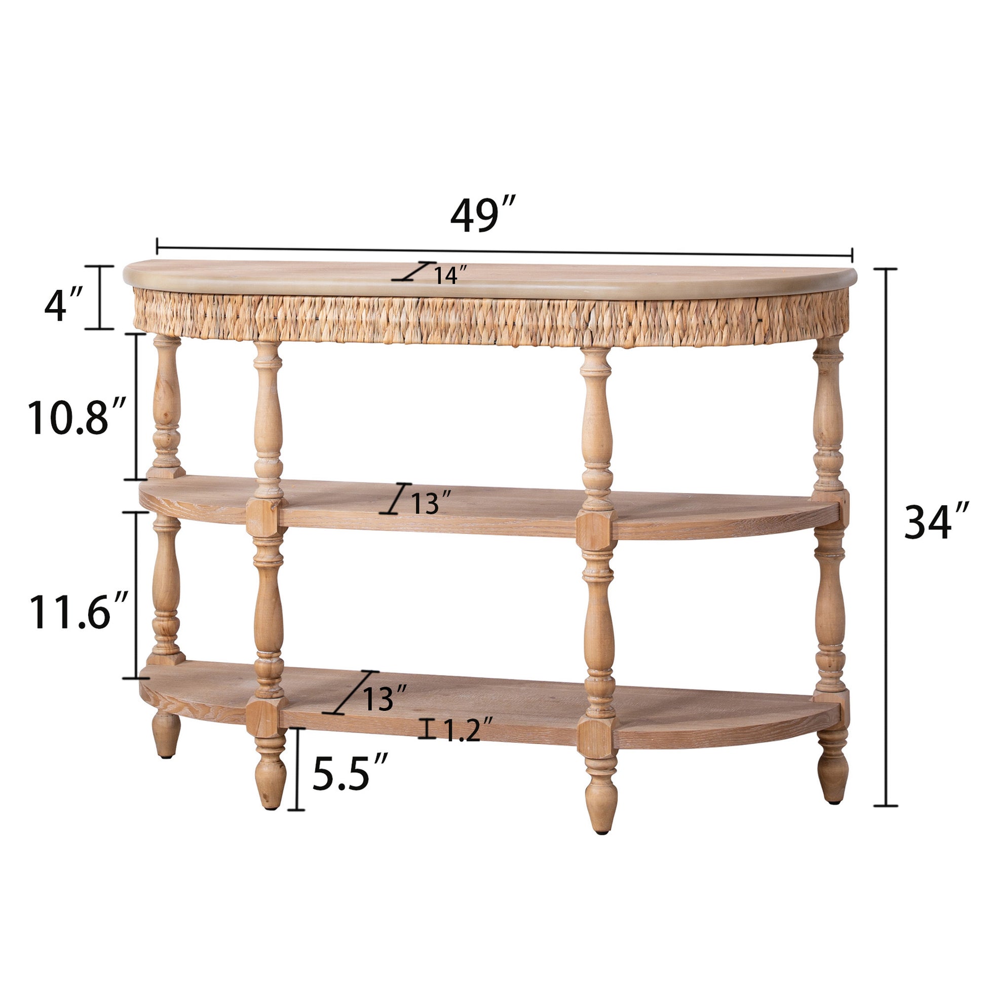 Natural Engineered Wood Console Table - 49" Oval Storage Table