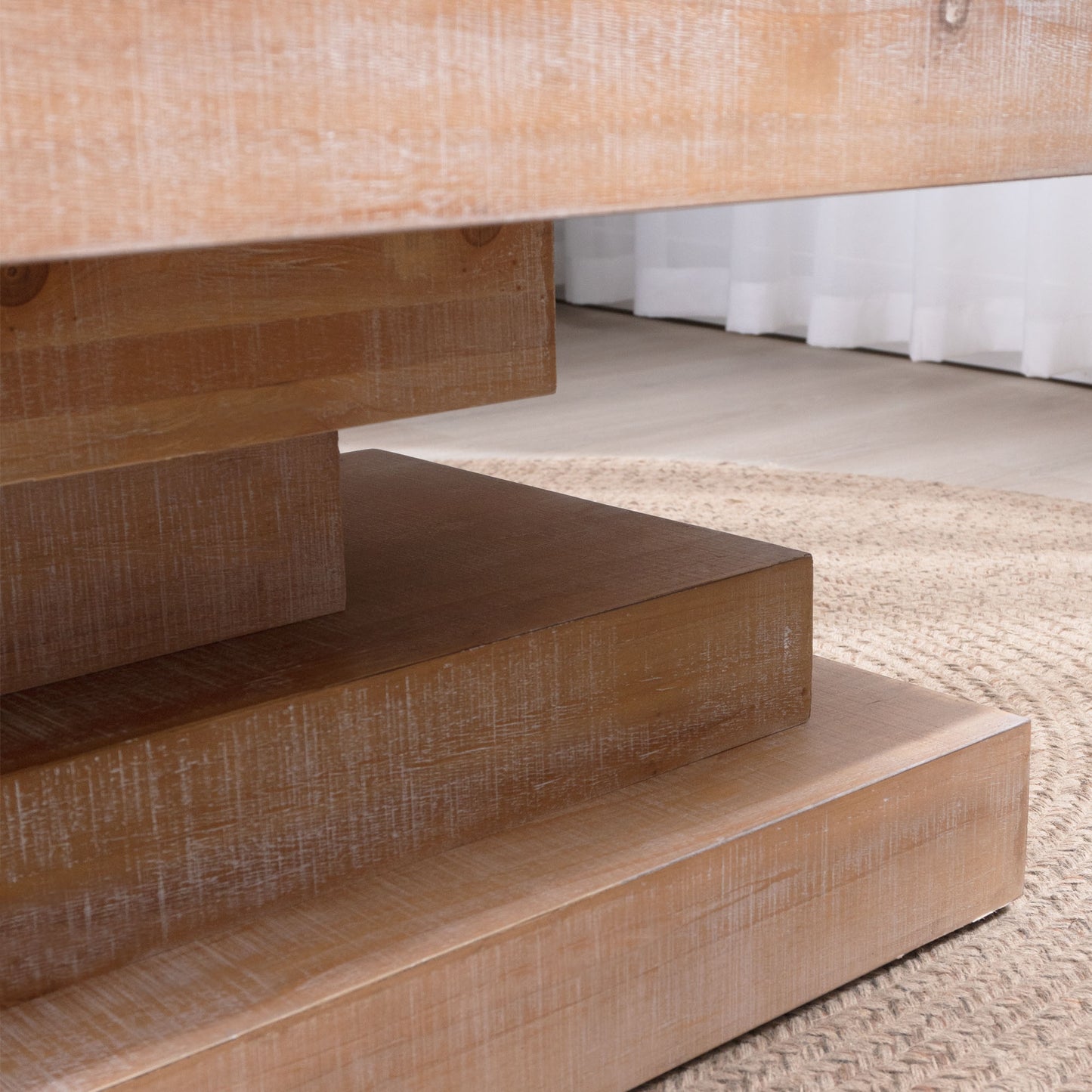Modern Rustic Wood Coffee Table - Farmhouse Style