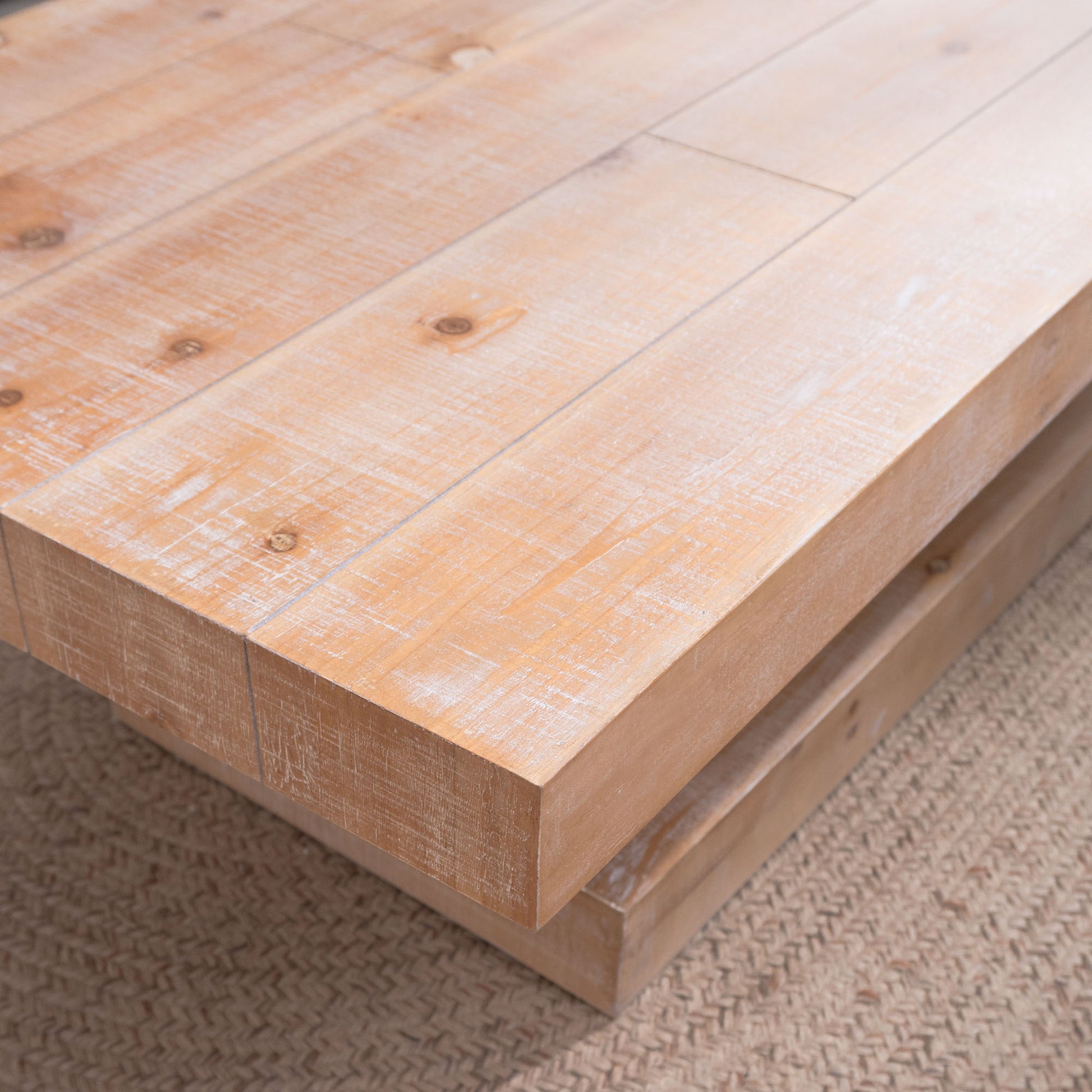 Modern Rustic Wood Coffee Table - Farmhouse Style