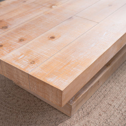 Modern Rustic Wood Coffee Table - Farmhouse Style