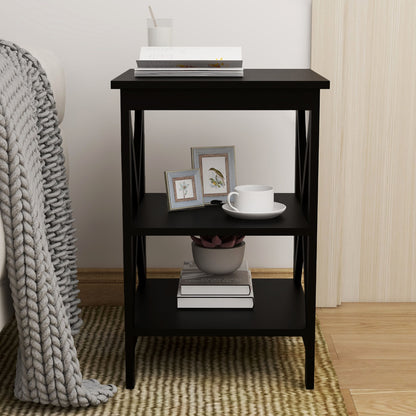 Small Black MDF Side Table for Living Room End Table