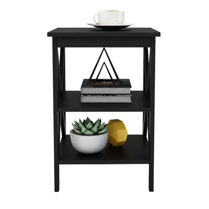 Small Black MDF Side Table for Living Room End Table