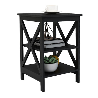 Small Black MDF Side Table for Living Room End Table
