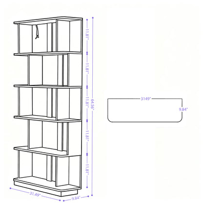 Light Grey MDF Bookcase Set - 53" x 21.65" Corner Shelving for Living Room