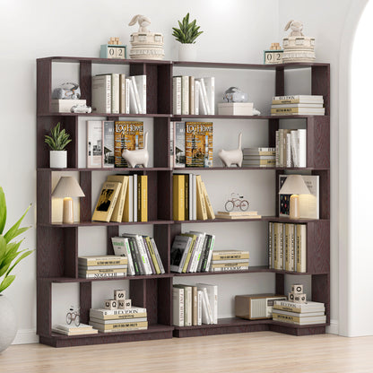 90 cm space saving corner bookshelf + 80 cm bookcase extendable free combination, set of 2 display shelf, Ox blood dark red color and other 4 colors for option, freely combined and matched furniture