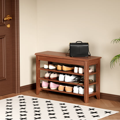 Adjustable shoe-changing bench, storage bench, hidden storage. With a load-bearing capacity of up to 550 pounds, suitable for bedrooms and corridors. 100% solid wood.