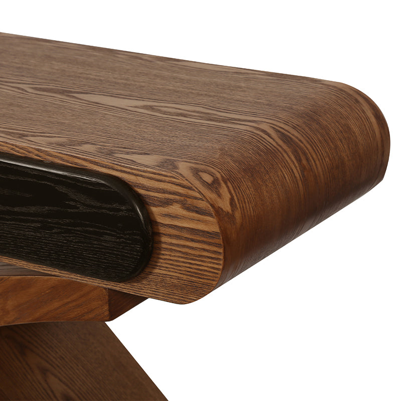 Beige Brown X-Frame Console Table - Entryway Table