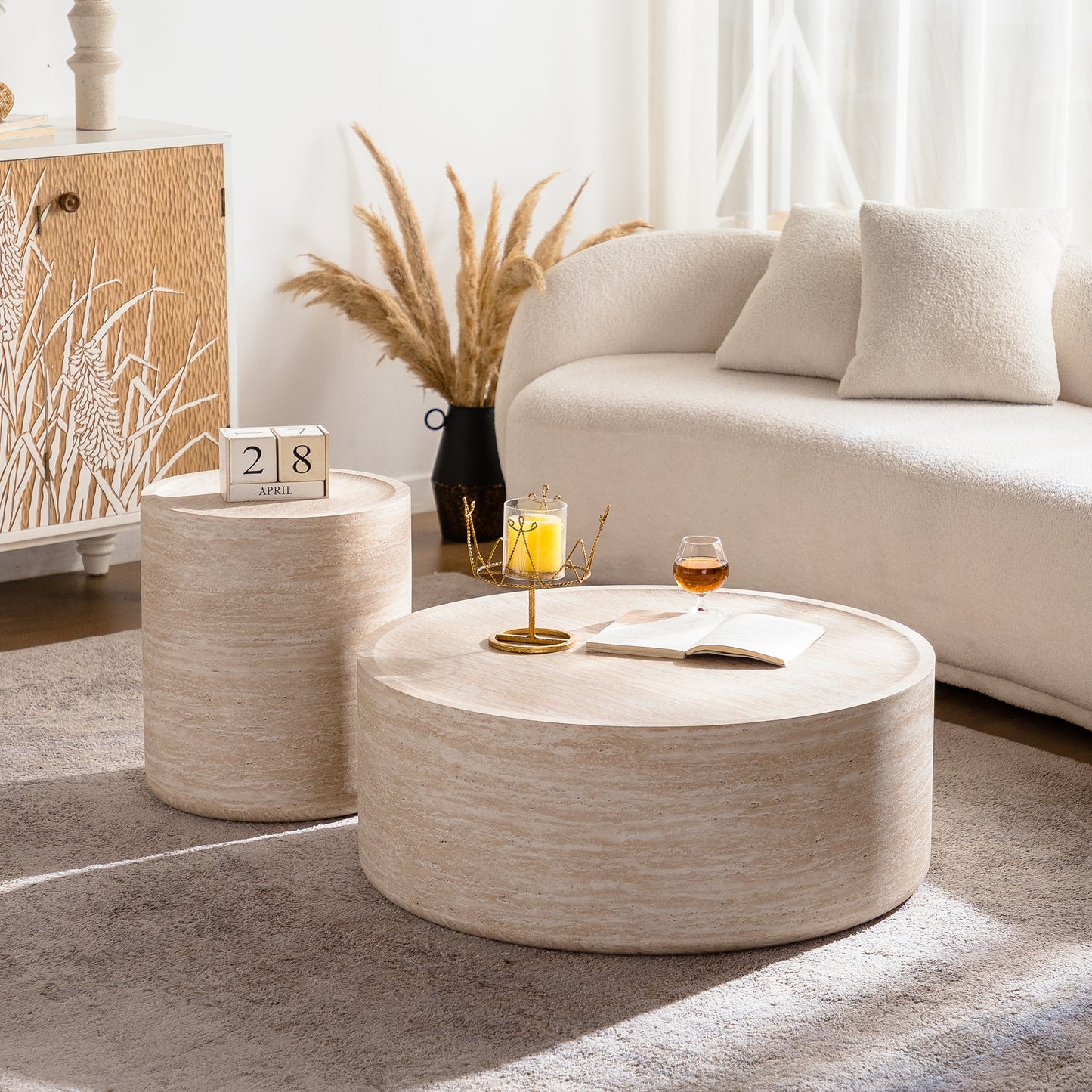 Amber Round Coffee Table - Modern Living Room Table