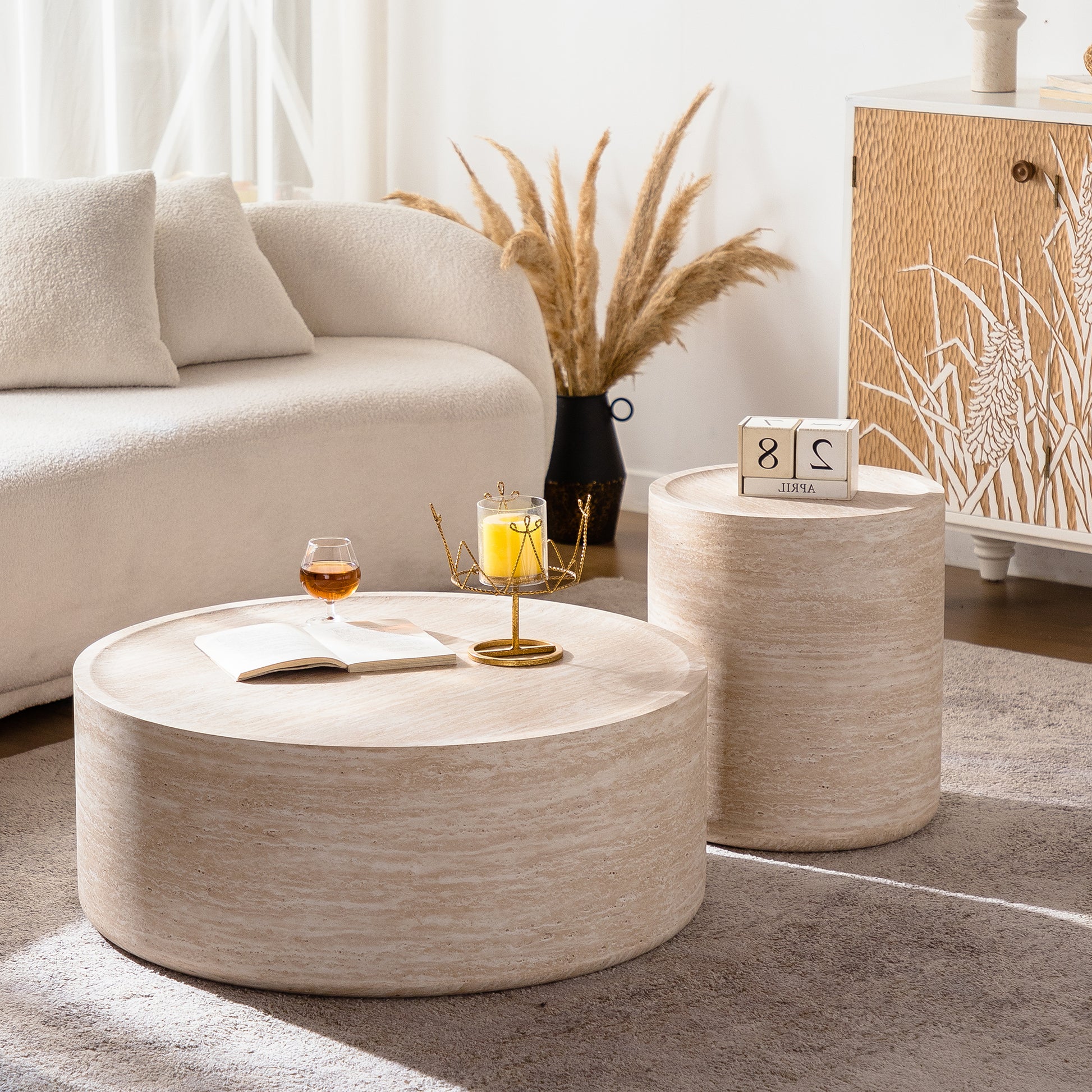 Amber Round Coffee Table - Modern Living Room Table