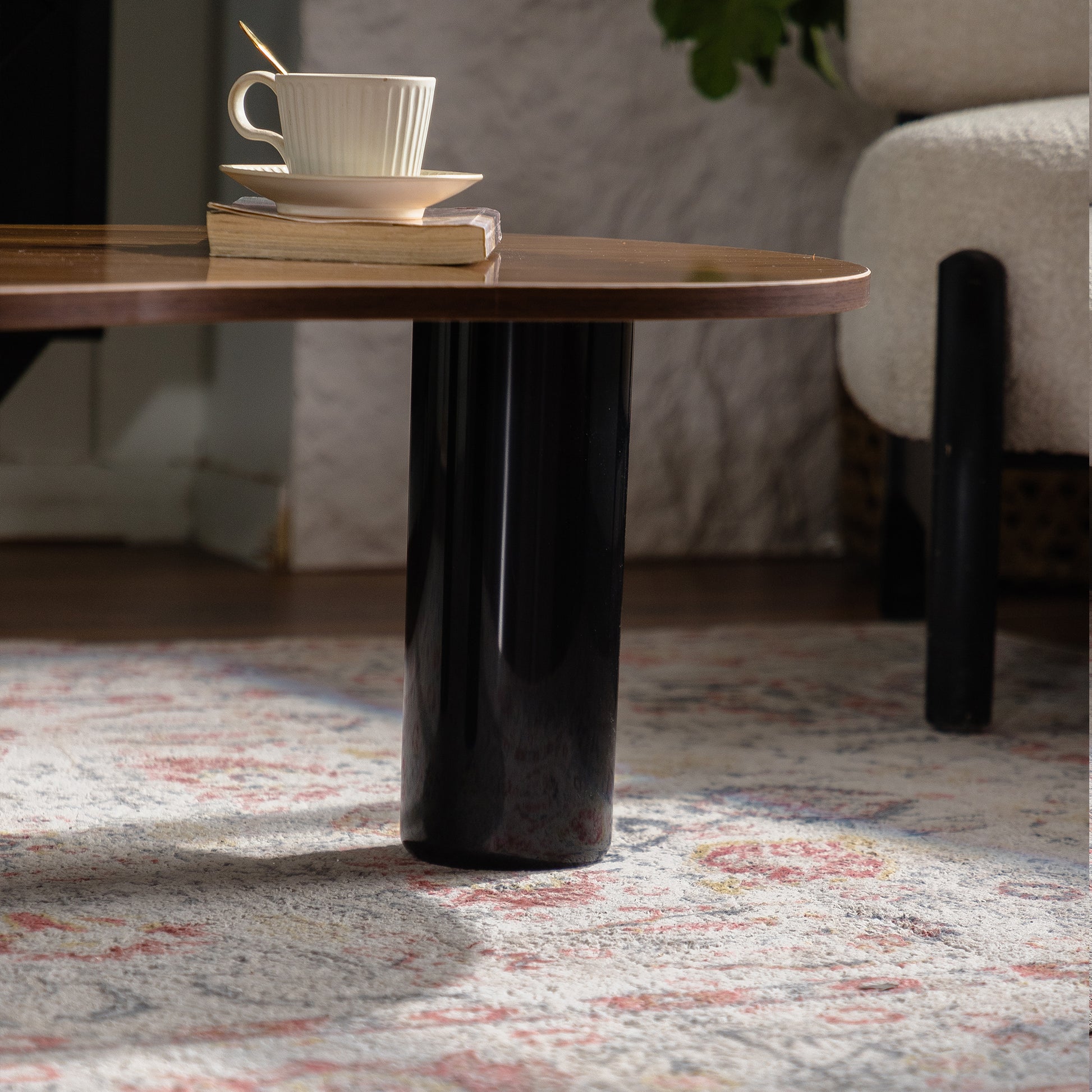 Black Wood Modern Coffee Table - 39.37" H x 25.98" W x 13.78"
