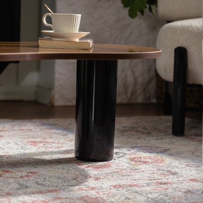Black Wood Modern Coffee Table - 39.37" H x 25.98" W x 13.78"