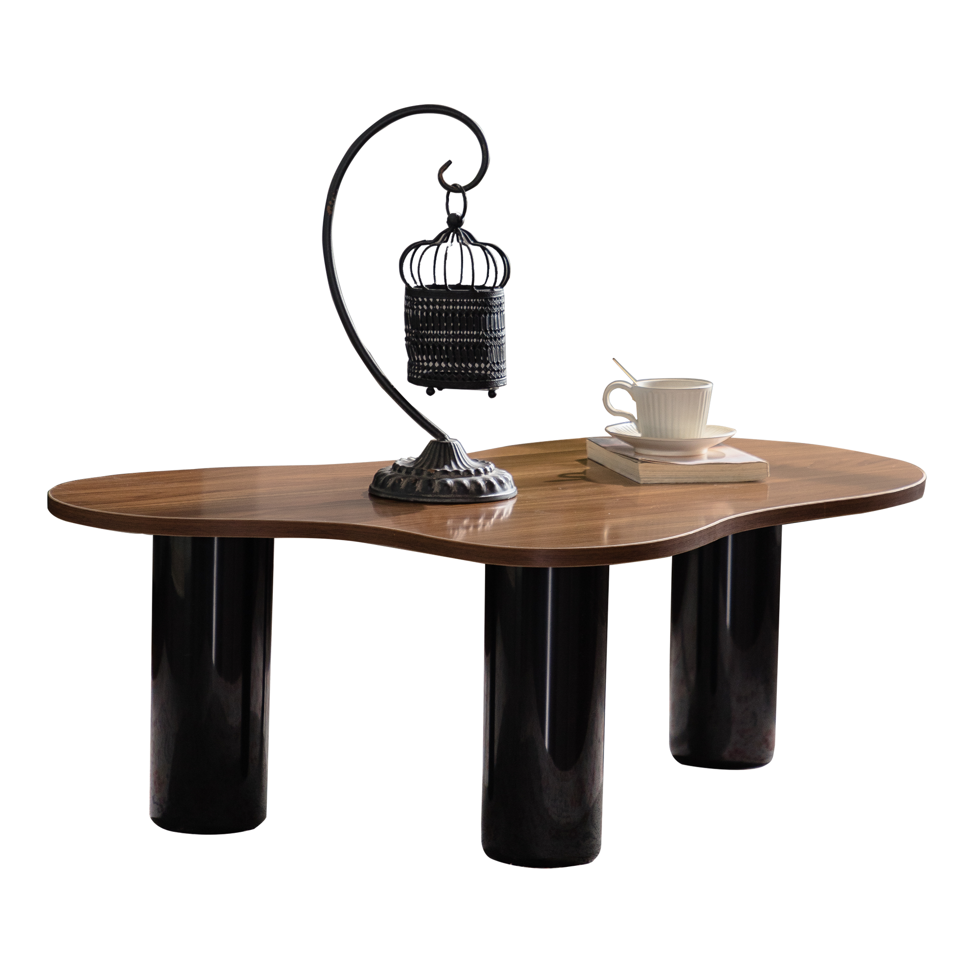 Black Wood Modern Coffee Table - 39.37" H x 25.98" W x 13.78"