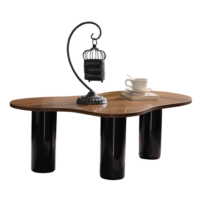 Black Wood Modern Coffee Table - 39.37" H x 25.98" W x 13.78"