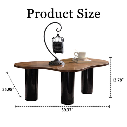 Black Wood Modern Coffee Table - 39.37" H x 25.98" W x 13.78"