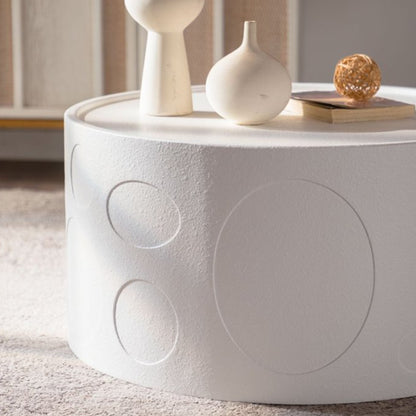 Creamy White Round Side Table - 27.56" Living Room Table