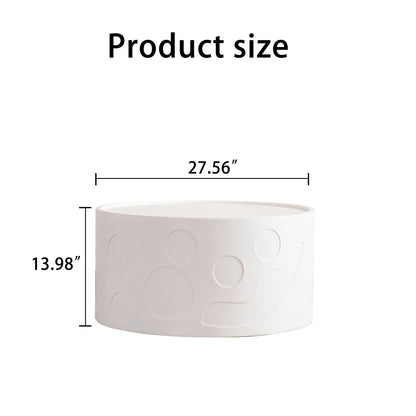 Creamy White Round Side Table - 27.56" Living Room Table